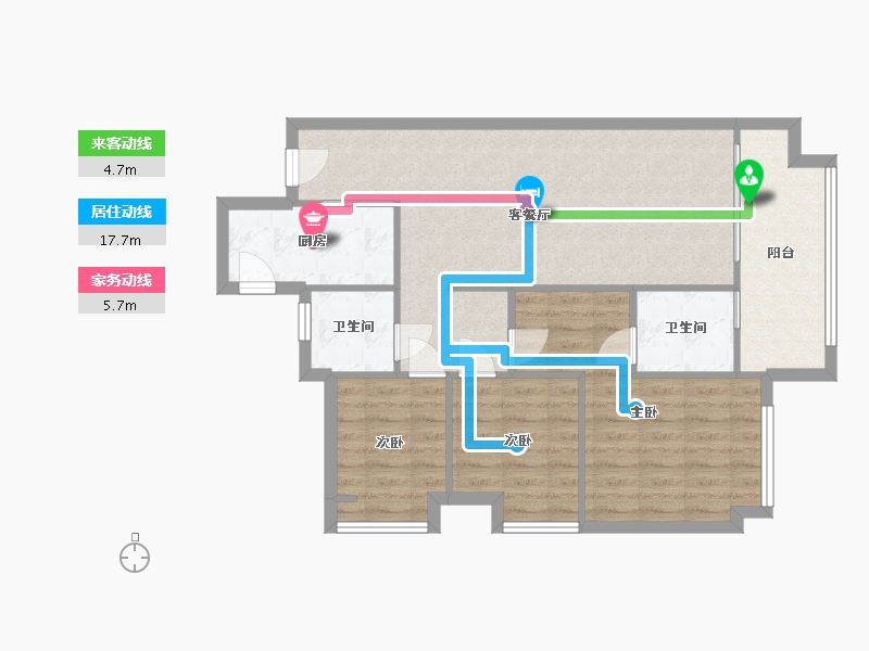 广东省-佛山市-保利玥府-76.00-户型库-动静线