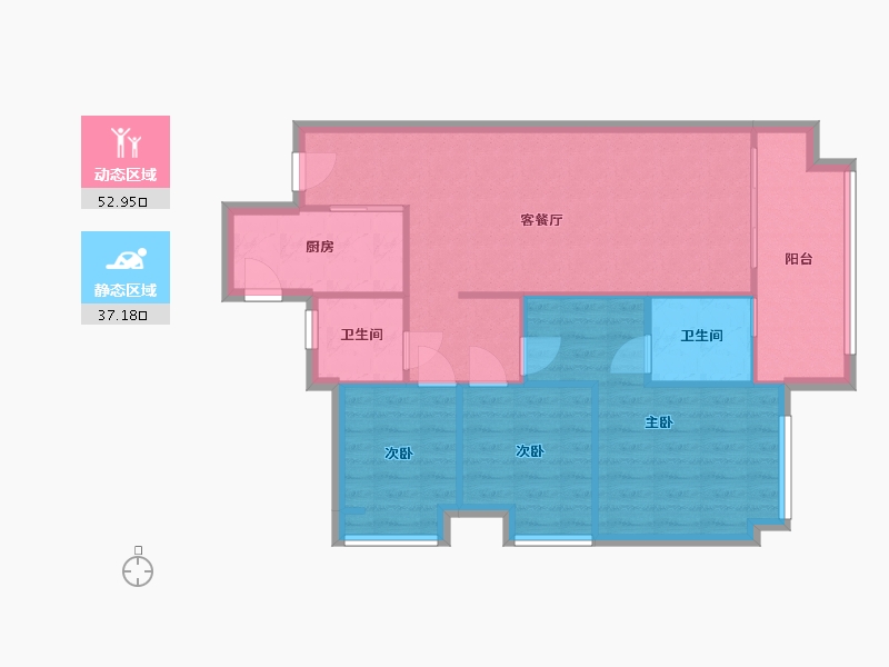 广东省-佛山市-保利玥府-76.00-户型库-动静分区