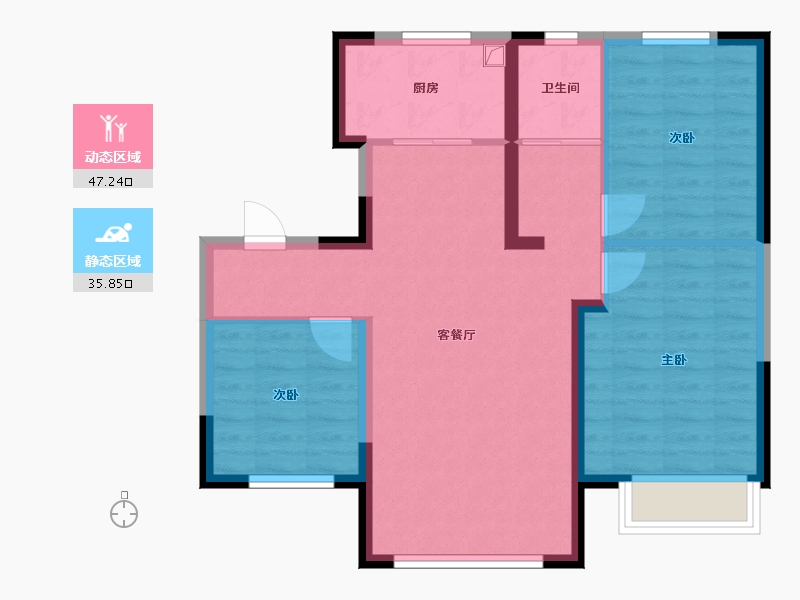 河北省-保定市-碧桂园珑熙台-83.10-户型库-动静分区