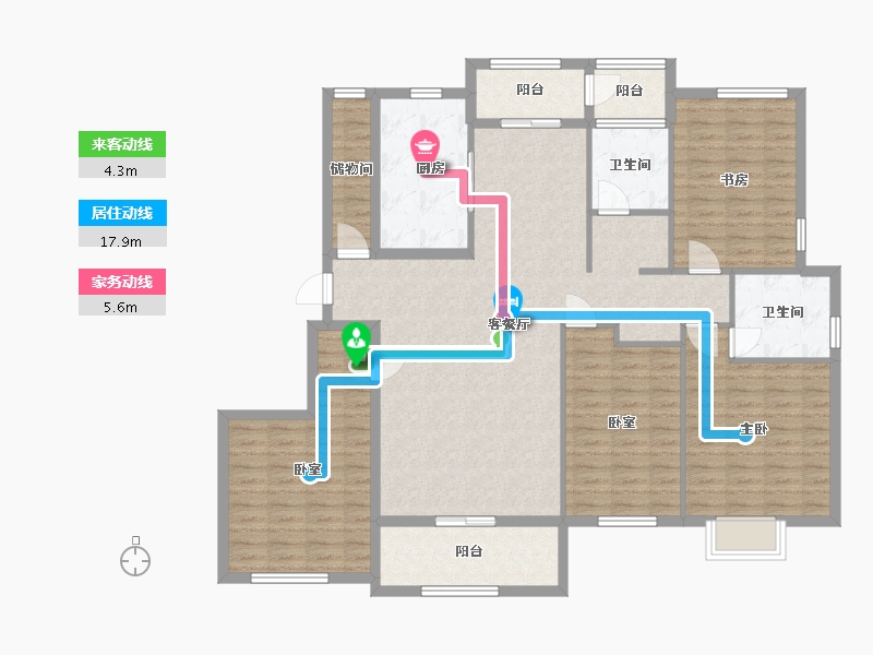 浙江省-台州市-丰泽茗苑-144.00-户型库-动静线