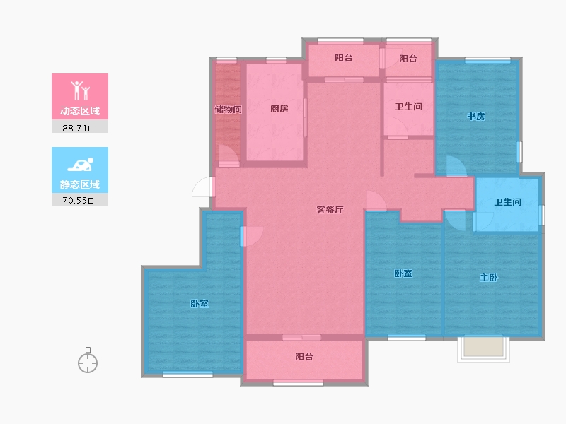 浙江省-台州市-丰泽茗苑-144.00-户型库-动静分区