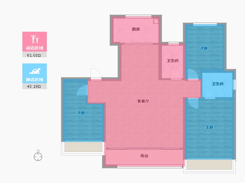 山东省-淄博市-天煜信园小区-110.04-户型库-动静分区