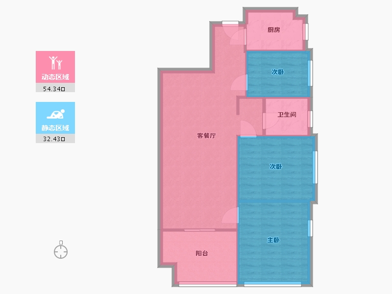 湖南省-长沙市-保利香槟国际-71.49-户型库-动静分区