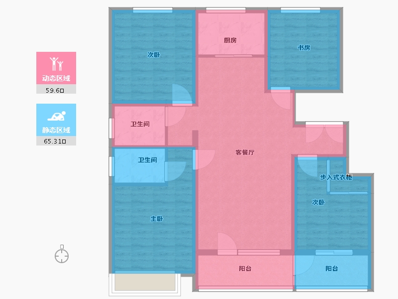 山东省-德州市-联强阳光艺境-111.98-户型库-动静分区