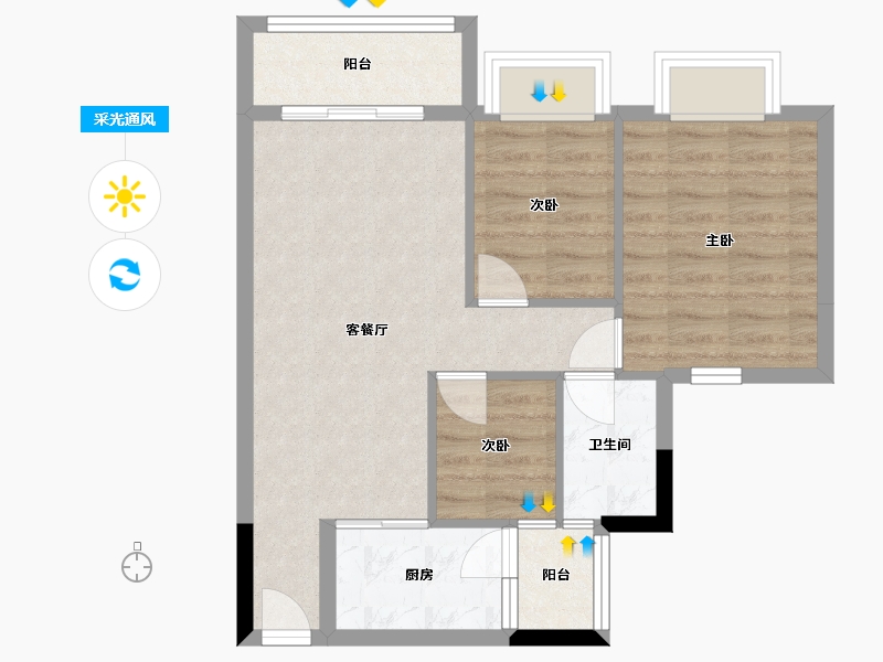 广东省-东莞市-翠湖豪苑-96.00-户型库-采光通风