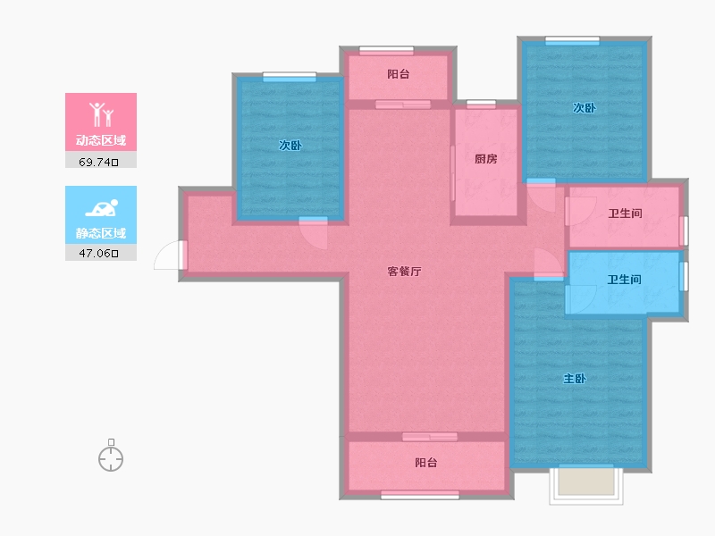 河北省-邢台市-盛世天骄-103.76-户型库-动静分区