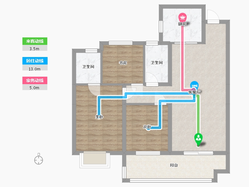 湖北省-宜昌市-银河东湖雅居-86.00-户型库-动静线