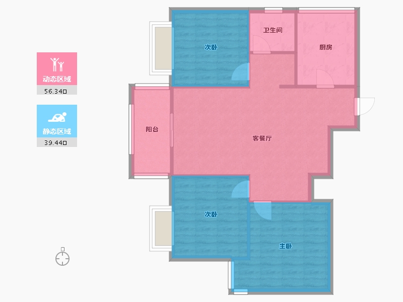 河南省-郑州市-铁道洁云里-100.00-户型库-动静分区