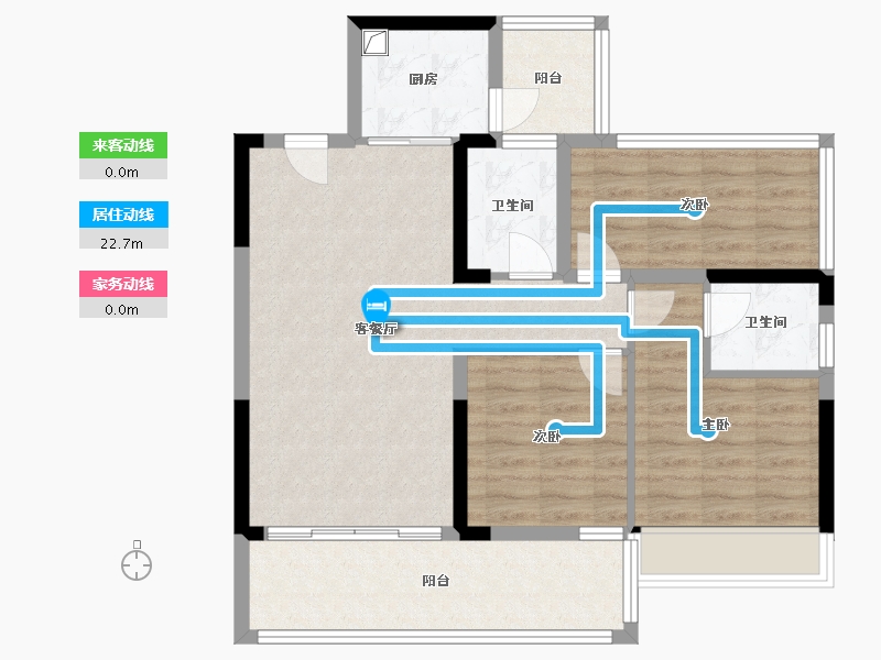 广东省-汕头市-汇悦春天花园-三区-79.53-户型库-动静线