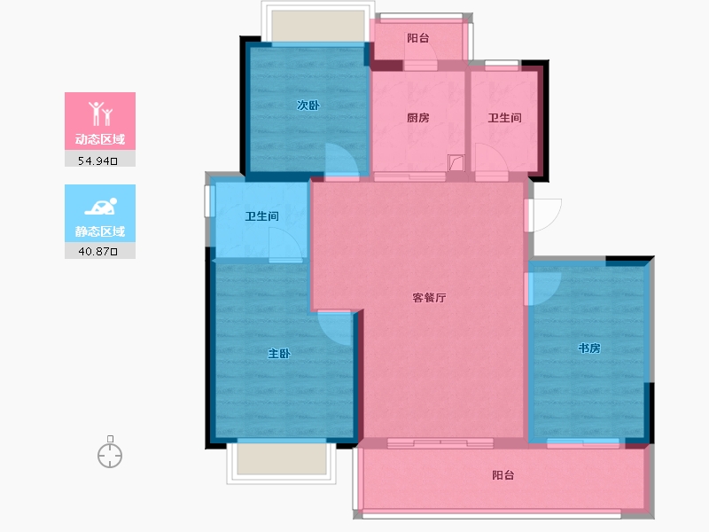 云南省-昆明市-健康城山海里-91.20-户型库-动静分区