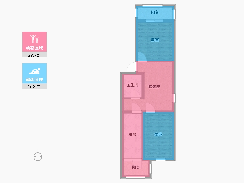 北京-北京市-赵山小区-46.30-户型库-动静分区