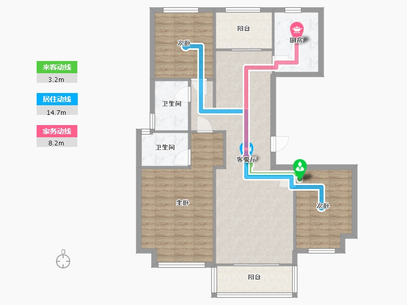 江苏省-苏州市-建发独墅湾-97.50-户型库-动静线