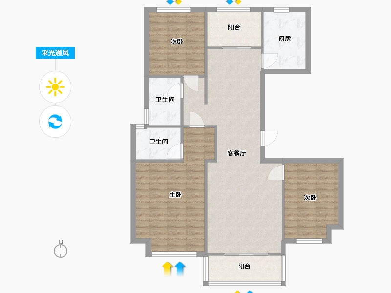 江苏省-苏州市-建发独墅湾-97.50-户型库-采光通风