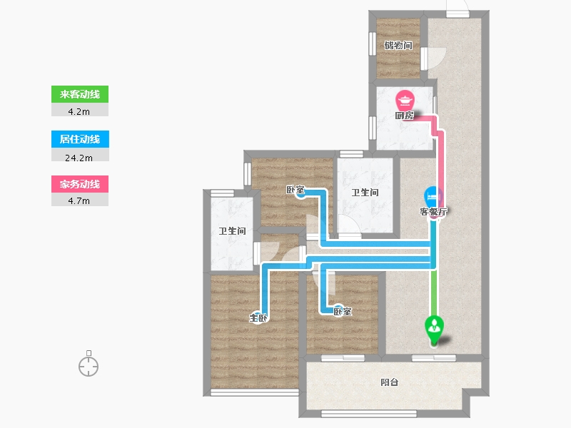 广东省-广州市-保利罗兰国际-86.62-户型库-动静线