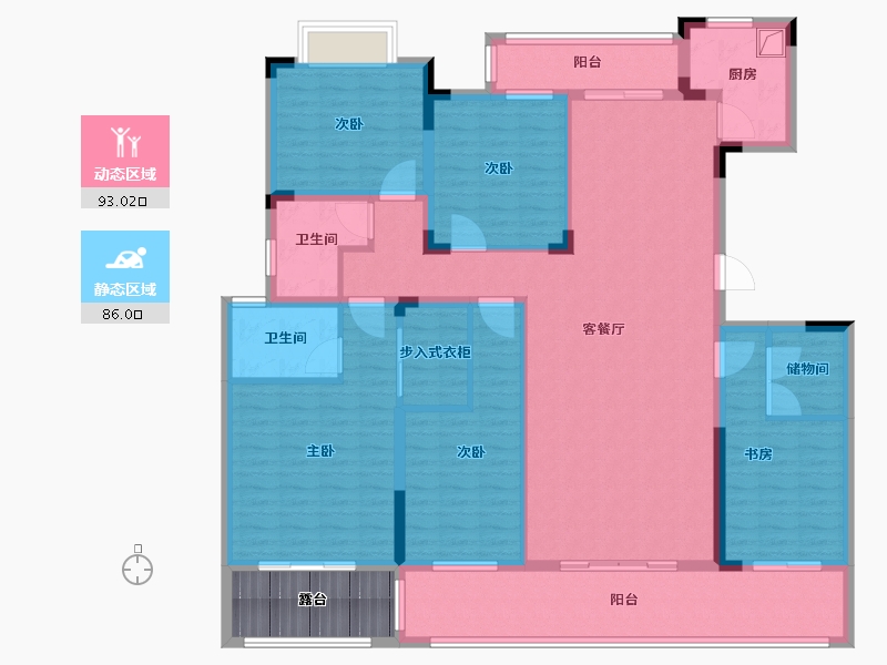 湖北省-宜昌市-联投玖玺台-167.65-户型库-动静分区