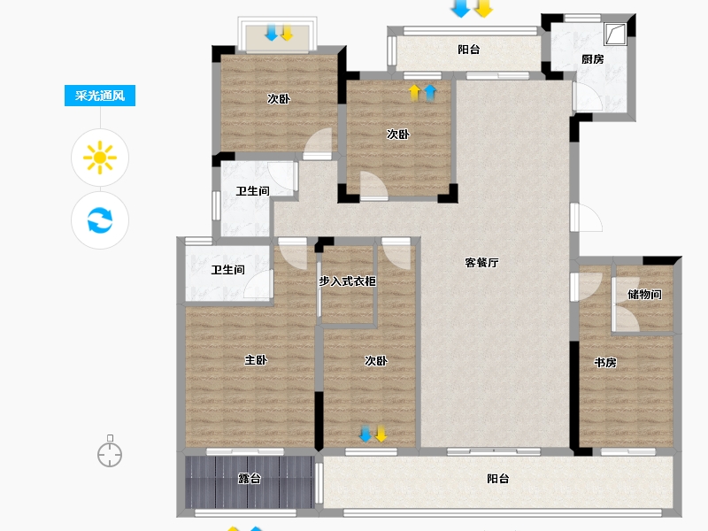 湖北省-宜昌市-联投玖玺台-167.65-户型库-采光通风