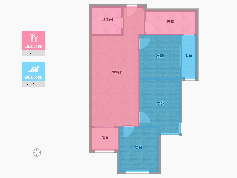 陕西省-西安市-鸿锦城十年城-62.40-户型库-动静分区