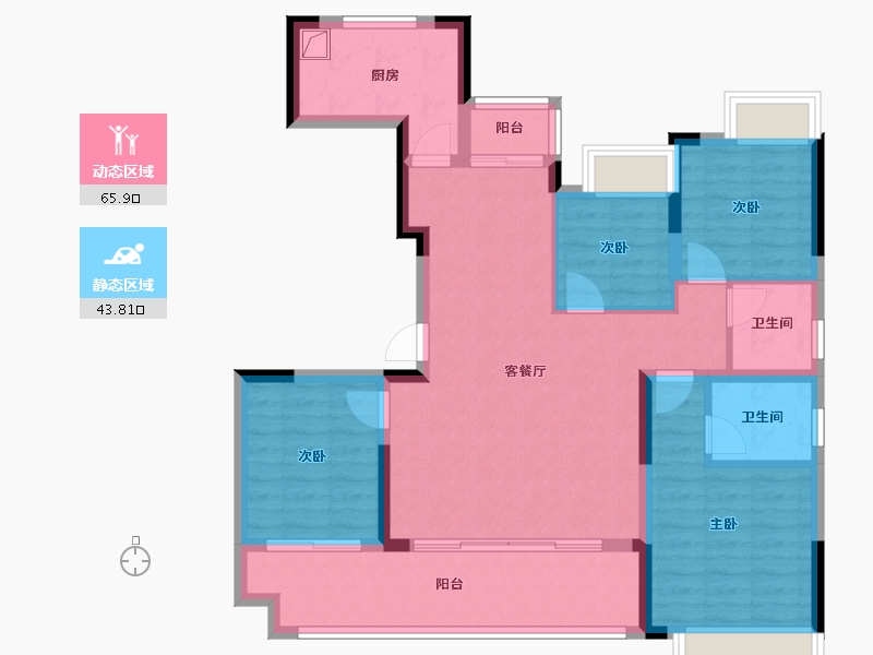 江西省-南昌市-江投中鼎璟宸云府-106.06-户型库-动静分区