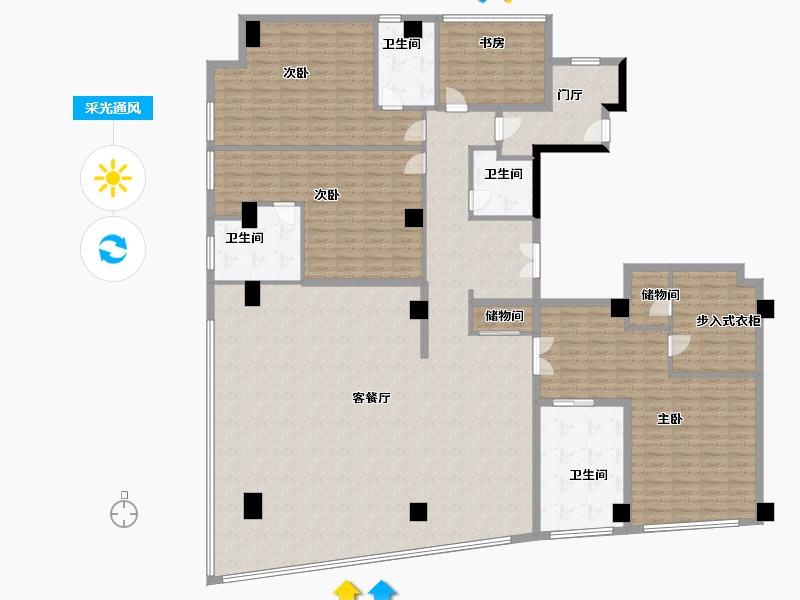 浙江省-宁波市-文创甬江城-264.00-户型库-采光通风