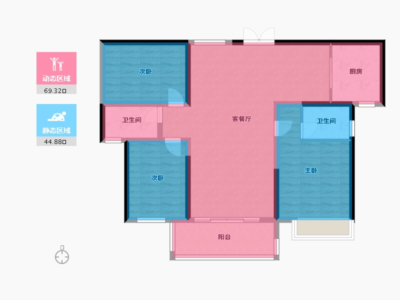 湖南省-邵阳市-仁为峰邵东壹号-110.73-户型库-动静分区