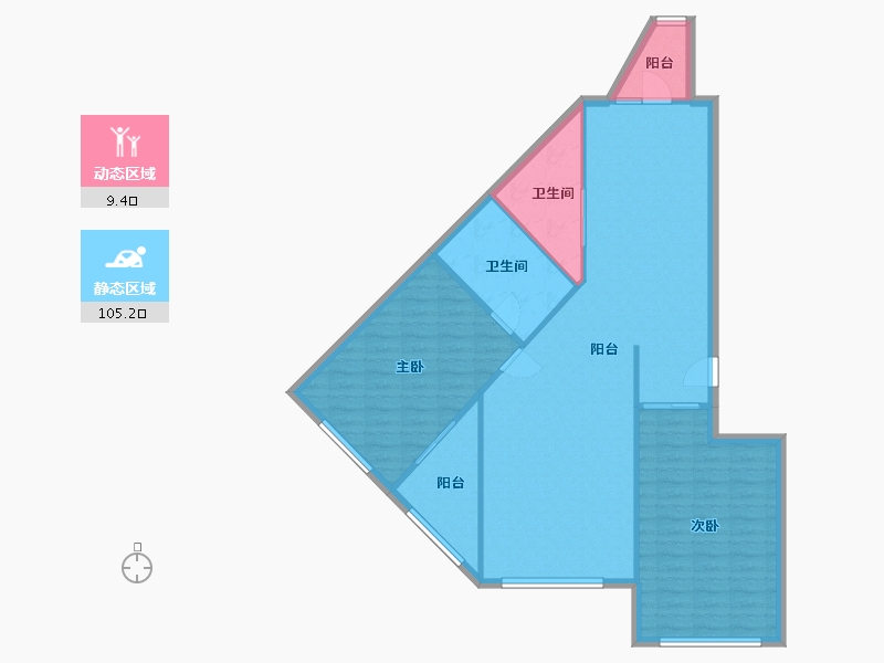 黑龙江省-哈尔滨市-群力新城南区-103.00-户型库-动静分区