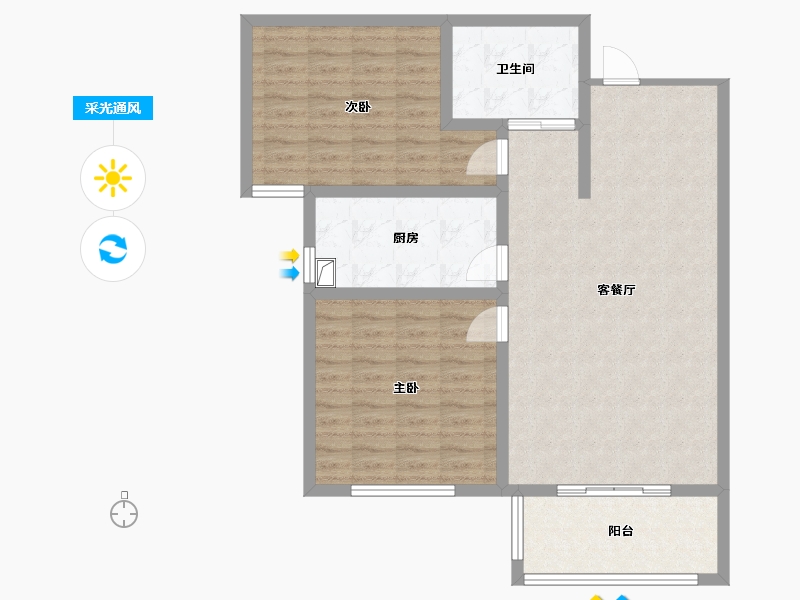 河北省-廊坊市-堂湾樾府-94.68-户型库-采光通风