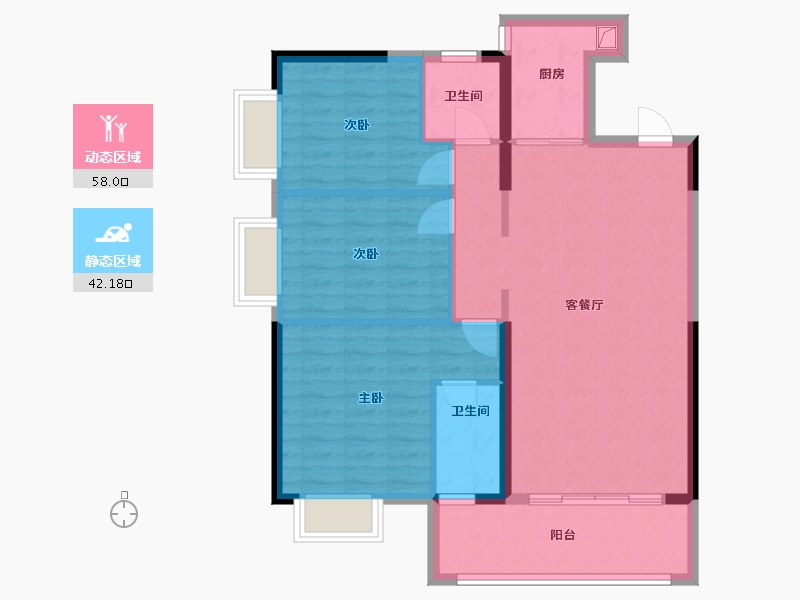 福建省-泉州市-新华家园-95.21-户型库-动静分区