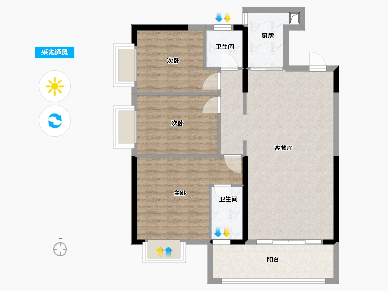 福建省-泉州市-新华家园-95.21-户型库-采光通风