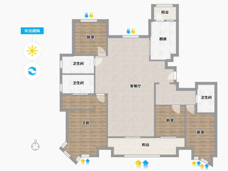 江西省-南昌市-海珀九龙芙蓉-186.64-户型库-采光通风