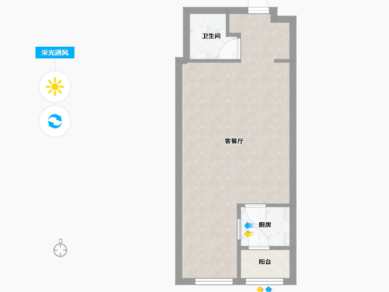 重庆-重庆市-龙湖U城一组团-37.60-户型库-采光通风