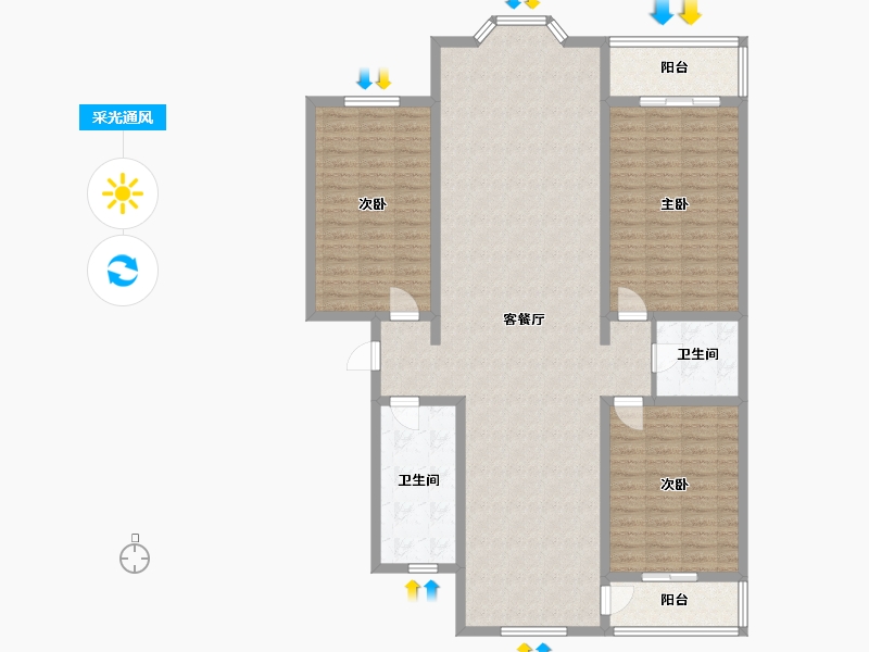 河北省-石家庄市-八一花苑-150.00-户型库-采光通风