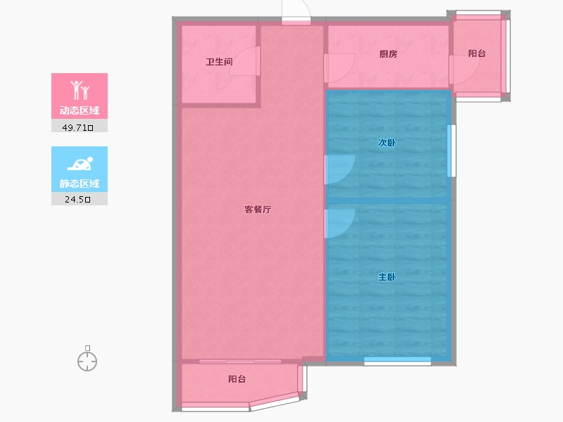 河北省-廊坊市-天洋城-69.72-户型库-动静分区