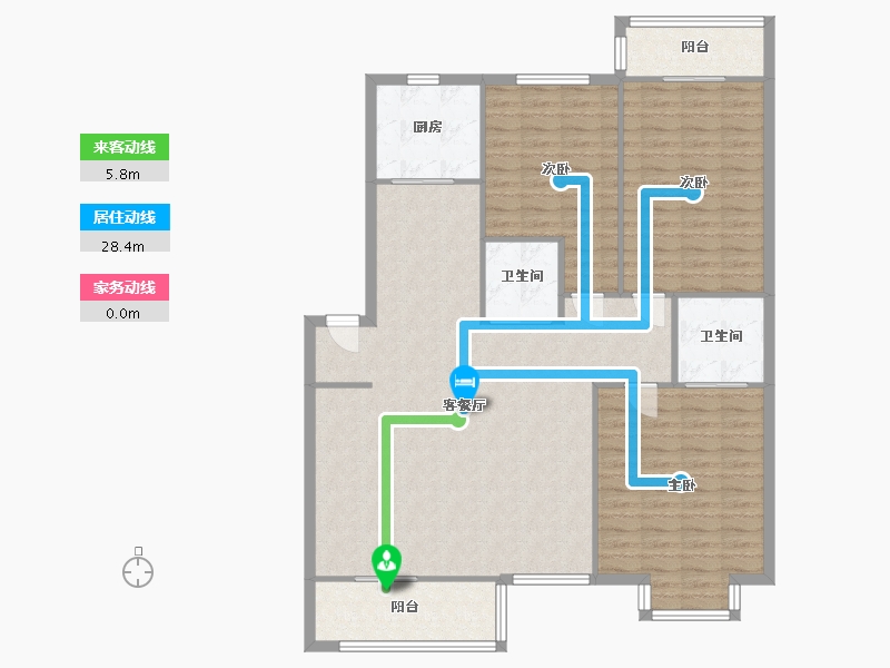 浙江省-温州市-站前小区B区-135.00-户型库-动静线