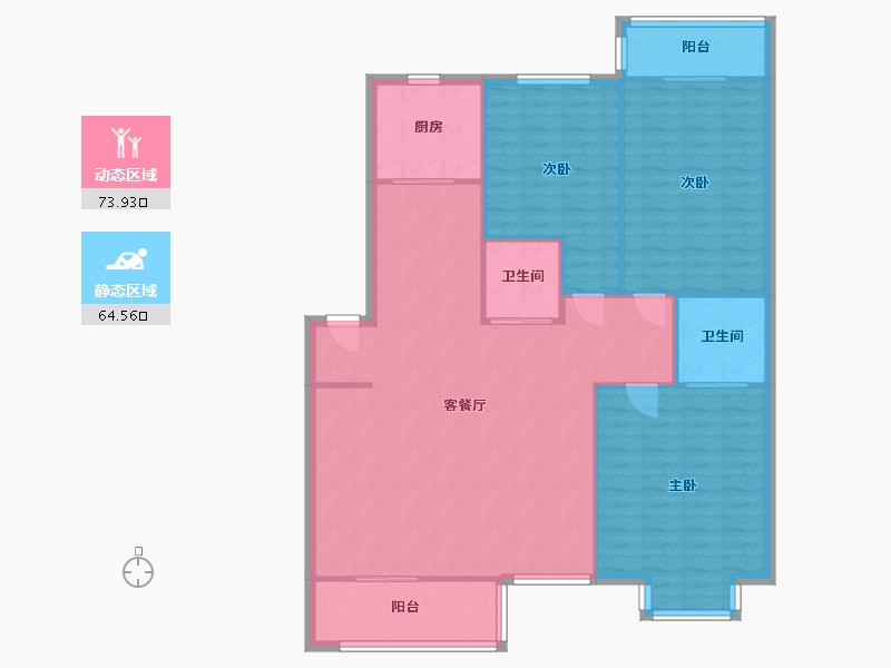 浙江省-温州市-站前小区B区-135.00-户型库-动静分区