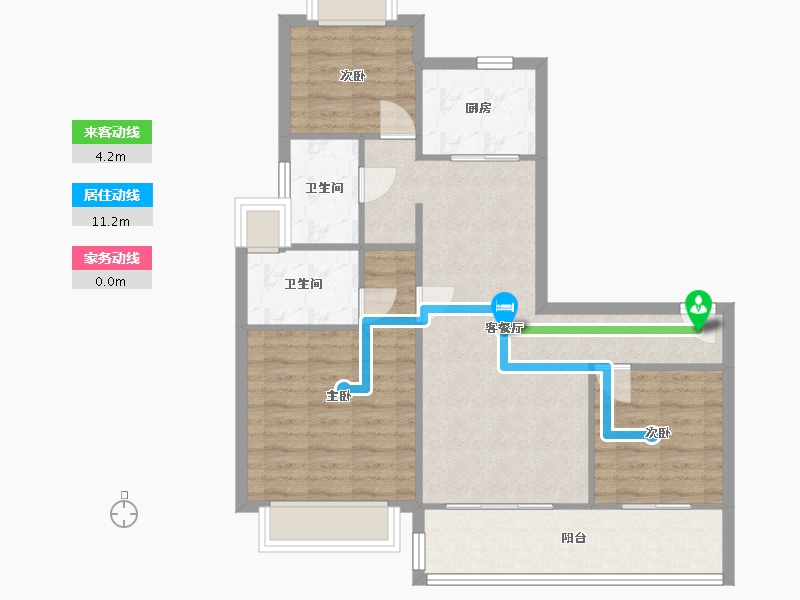 湖南省-岳阳市-碧桂园凤凰城-89.03-户型库-动静线