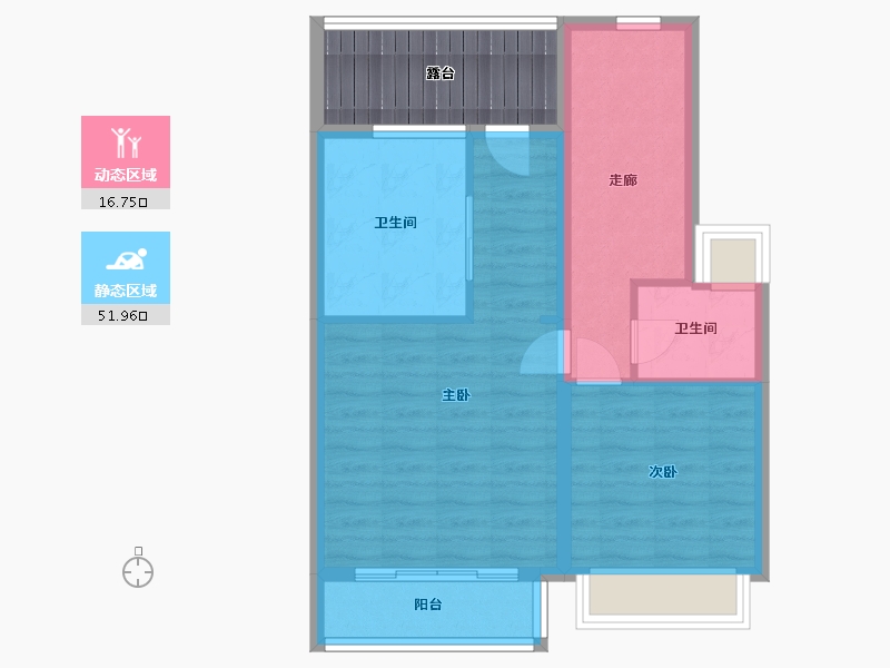 广东省-江门市-保利云上西棠-64.00-户型库-动静分区