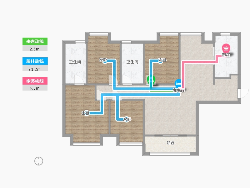 福建省-厦门市-特房朗玥公馆-103.20-户型库-动静线