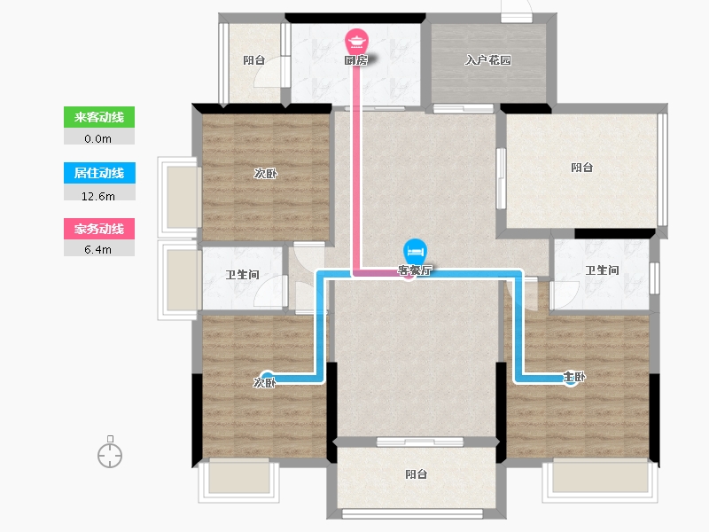 广东省-肇庆市-鸿益幸福湖畔-105.23-户型库-动静线