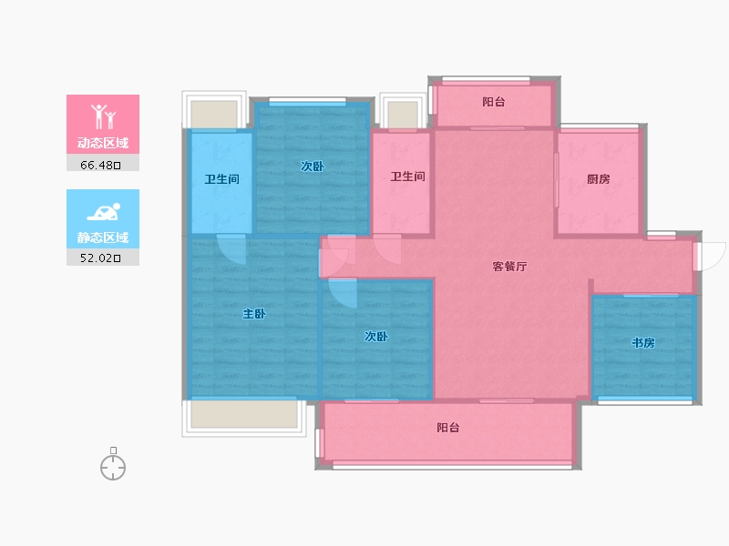 广东省-韶关市-碧桂园天玺湾-107.57-户型库-动静分区