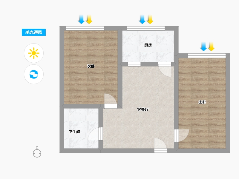 内蒙古自治区-呼和浩特市-赛罕区大学路小学家属院-51.70-户型库-采光通风