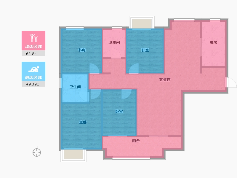 福建省-厦门市-特房朗玥公馆-103.20-户型库-动静分区