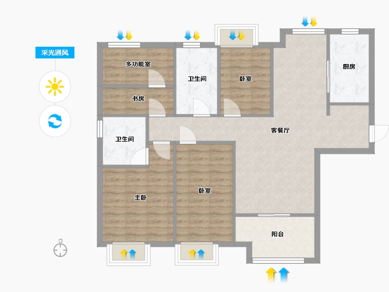 福建省-厦门市-特房朗玥公馆-98.40-户型库-采光通风