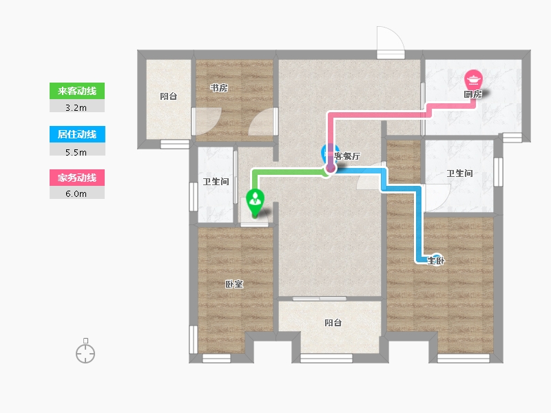 福建省-厦门市-特房朗玥公馆-69.60-户型库-动静线