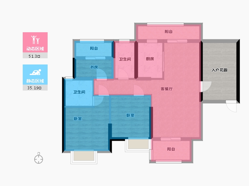 广西壮族自治区-贵港市-盛世名城-92.95-户型库-动静分区