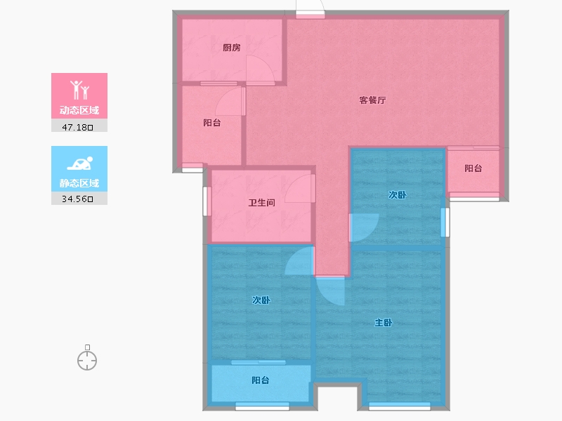 河南省-郑州市-荣邦城-南区-80.82-户型库-动静分区