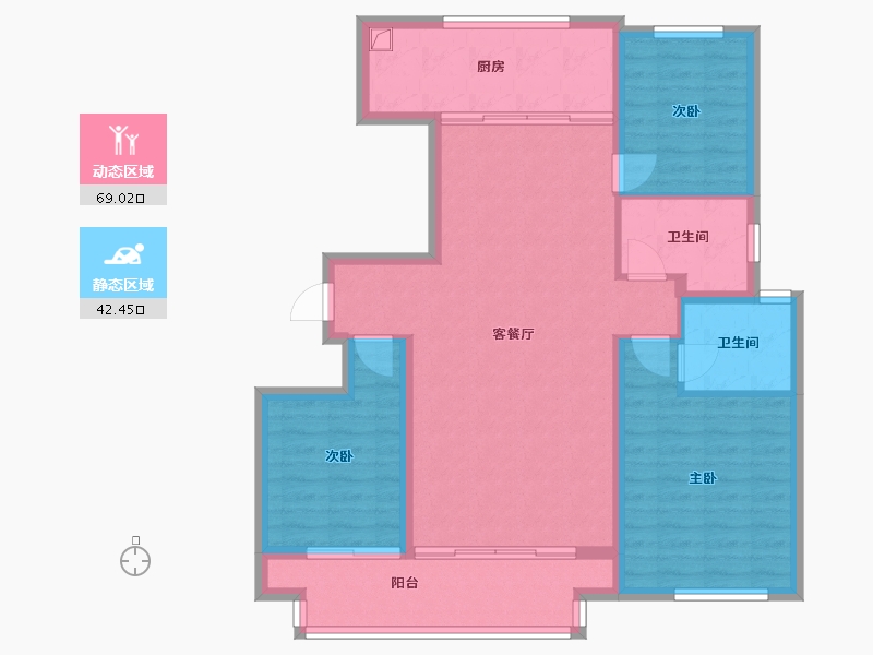 山东省-潍坊市-绿城桂语江南-113.60-户型库-动静分区