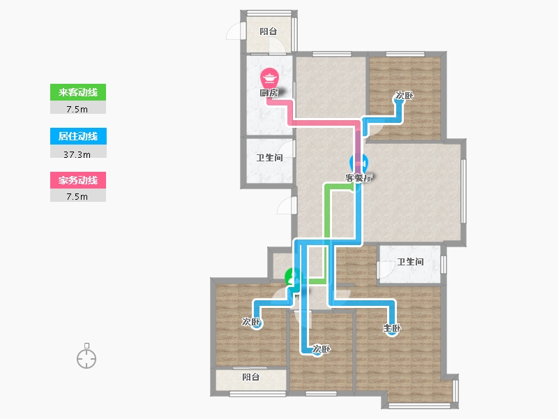 河北省-石家庄市-荣景园-136.00-户型库-动静线