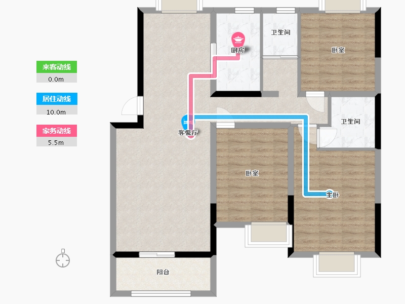 湖南省-永州市-永城翠竹蓝庭-113.05-户型库-动静线