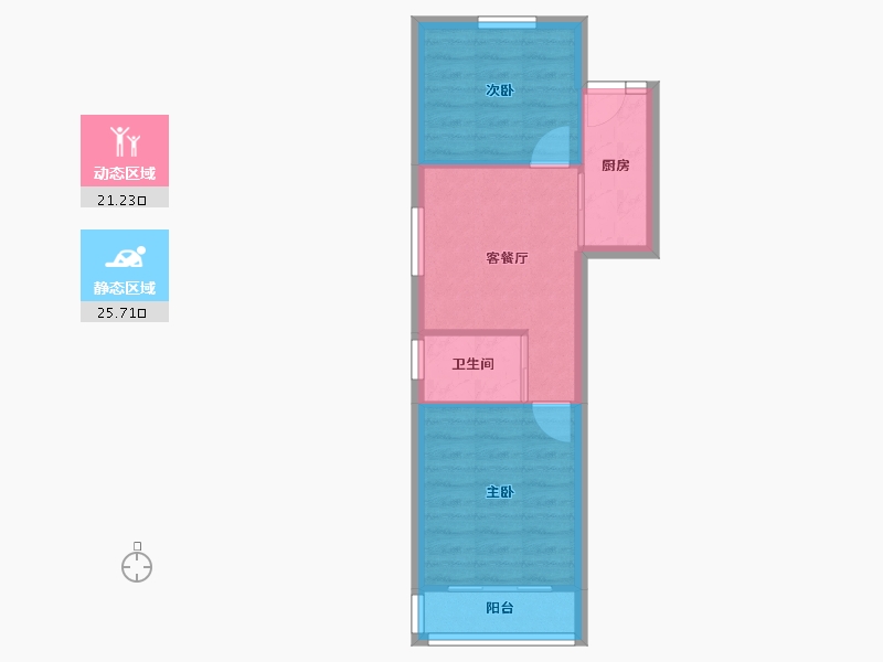 上海-上海市-延吉东路130弄小区-47.70-户型库-动静分区