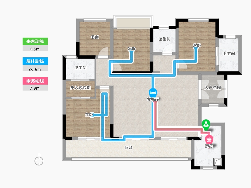 四川省-德阳市-锦利滨湖国际社区-91.20-户型库-动静线